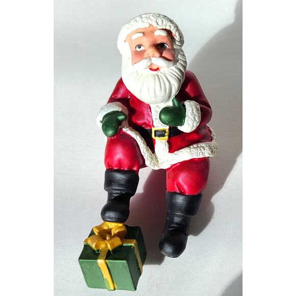 Gorham Winter Follies Candy Dish Christmas Tree Santa Glass Hand Painted - Picture 6 of 9